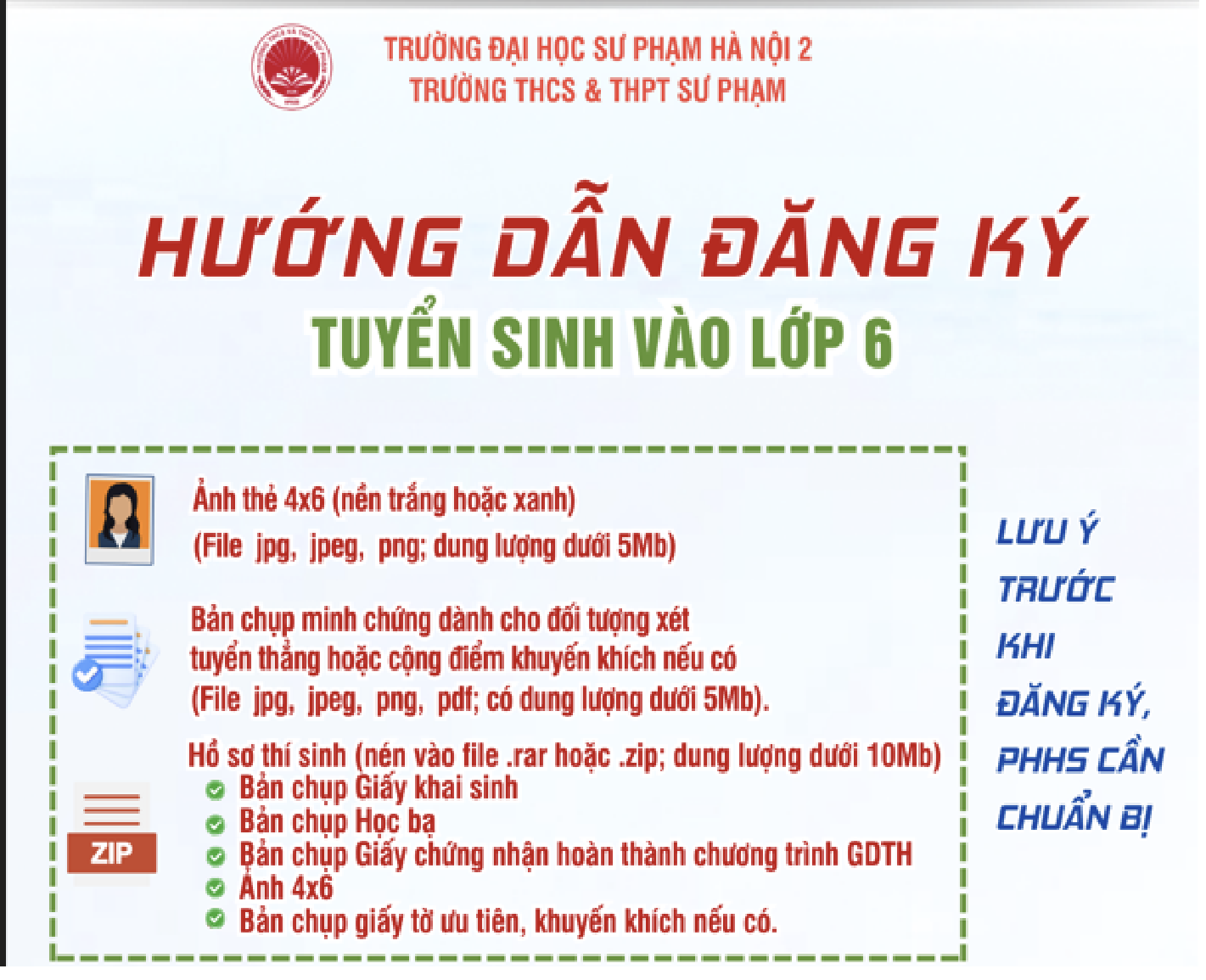 Hướng dẫn đăng ký tuyển sinh vào lớp 6 năm học 2025 - 2026